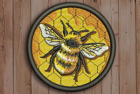Bee in Circle: A Sweet Embroidery Design