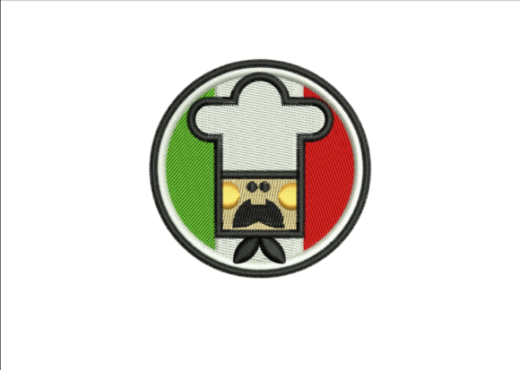 Italian Chef Embroidery Design