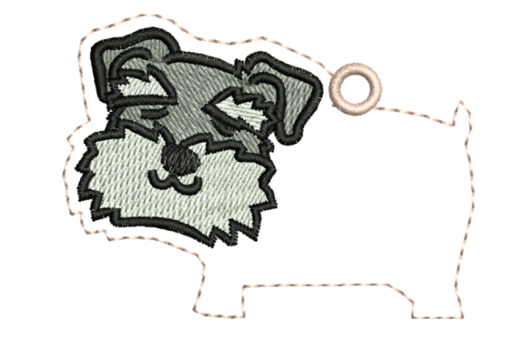 Schnauzer Tag Name Embroidery
