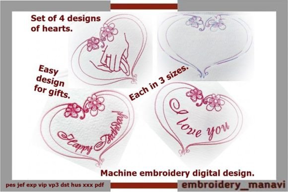 Set of 4 Hearts