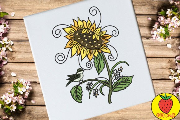 Sunflowers and Little Birds